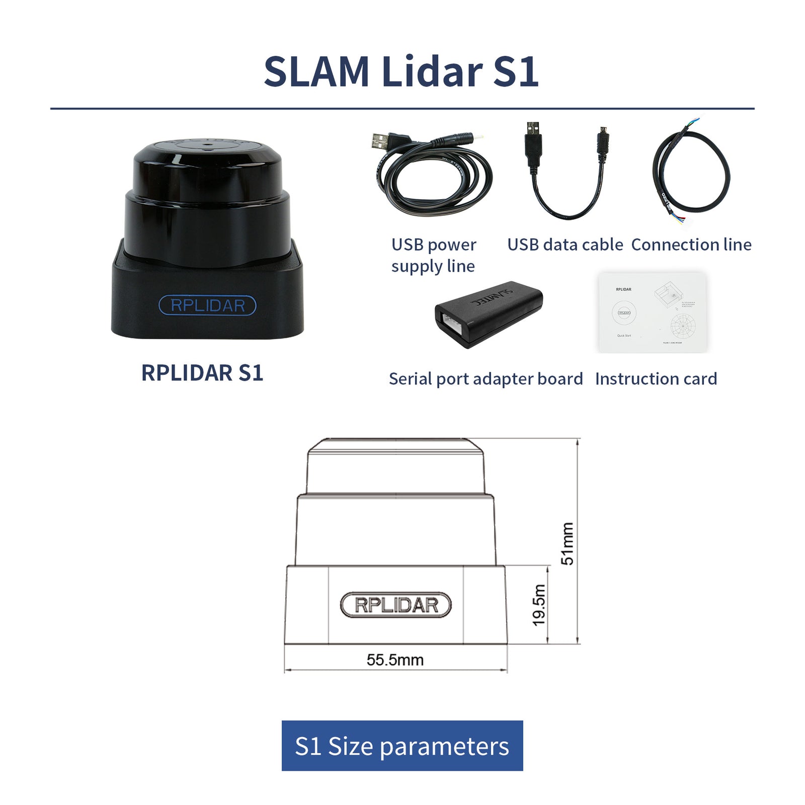 Slamtec RPLIDAR Lidar SLAM A1 A2 A3 S1 S2 S2L MapperM2 지원 ROS/ROS2용 매핑 탐색 버전 RPLIDAR S1
